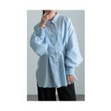 ブルー | 華やか大人レディなボリューム袖タックブラウス レディース ファッション | Sawa a la mode