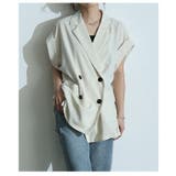 アイボリー | トレンド感溢れる大人のダブルジレジャケット レディース ファッション | Sawa a la mode