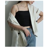 ブラック | ラグジュアリーさ醸し出すカップ付きラメキャミソール レディース ファッション | Sawa a la mode