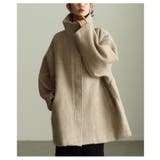 ベージュ | 風合い感じるシャギースタンドカラーミドルコート レディース ファッション | Sawa a la mode