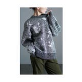 ブラック | 上品さが奏で合う花柄ラメシャギーニット レディース ファッション | Sawa a la mode