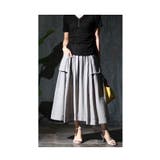 グレー | シンプルにこだわったフレアスカート レディース ロング | Sawa a la mode