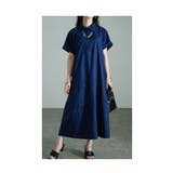 ネイビー | オトナの正統派美人コットンシャツワンピース レディース ファッション | Sawa a la mode