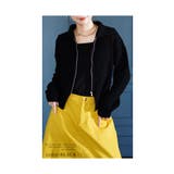 ブラック | シンプルを今っぽくするジップアップニット レディース ファッション | Sawa a la mode