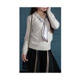 ベージュ | 綺麗めにまとめるスカーフ付きニットトップス レディース ファッション | Sawa a la mode