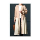 ベージュ | 遊び心を込めた異素材カーディガンワンピース レディース ファッション | Sawa a la mode