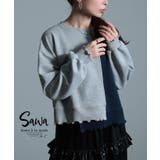 グレー | レディなメロウの甘さ配色スウェットトップス レディース ファッション | Sawa a la mode