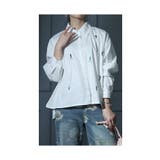 ホワイト | キャッチーな刺繍でリズムを加える長袖シャツ レディース ファッション | Sawa a la mode