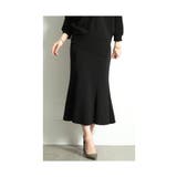 ブラック | 美的な大人の着こなしマーメイドフレアスカート レディース ファッション | Sawa a la mode