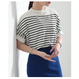 ホワイト | トレンドに左右されないボーダーニットドルマンカットソー レディース ファッション | Sawa a la mode