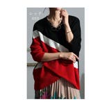 レッド | 着痩せに導く日本製配色スリットニット レディース トップス | Sawa a la mode