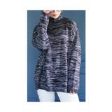 ブラック | 味わい深い色合いが映えるメランジハイネックニット レディース ファッション | Sawa a la mode