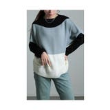 グレー | 着痩せるグラデーション配色ドルマンニット レディース ファッション | Sawa a la mode