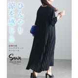 ブラック | 涼しくドレスアップするバックプリーツワンピース レディース ファッション | Sawa a la mode