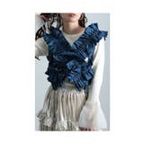 ネイビー | 重ねればたちまち着映えるダンガリーフリルビスチェ レディース ファッション | Sawa a la mode