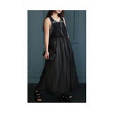 ブラック | トレンドムードを纏う異素材シフォンジャンスカ レディース ファッション | Sawa a la mode
