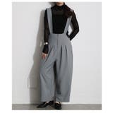グレー | ハンサムに垢抜け大人の綺麗めサロペットパンツ レディース ファッション | Sawa a la mode