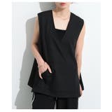 ブラック | 重ねればマニッシュなVネックフレアジレ レディース ファッション | Sawa a la mode
