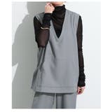 グレー | 重ねればマニッシュなVネックフレアジレ レディース ファッション | Sawa a la mode