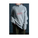 グレー | ふわふわに魅了されるロゴ刺繍モヘヤ風ニット レディース ファッション | Sawa a la mode