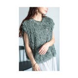 モスグリーン | 思わず触れたくなるシャギーフェザーベスト レディース ファッション | Sawa a la mode