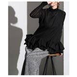 ブラック | 甘さ引き立つ裾ティアードフリルノースリーブ レディース ファッション | Sawa a la mode