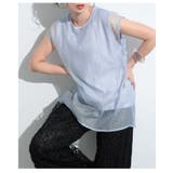 ライトグレー | 爽やかな風を纏う接触冷感異素材シフォンカットソー レディース ファッション | Sawa a la mode