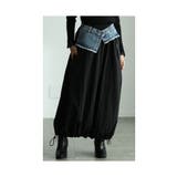 ブラック | マンネリに効く異素材バルーンスカート レディース ファッション | Sawa a la mode