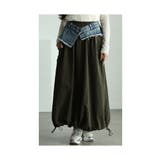カーキ | マンネリに効く異素材バルーンスカート レディース ファッション | Sawa a la mode