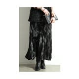 ブラック | たちまち格上げワッシャープリーツフレアスカート レディース ファッション | Sawa a la mode