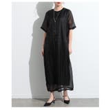 ブラック | 風を感じる軽やかさ接触冷感シフォンドッキングワンピース レディース ファッション | Sawa a la mode