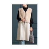 ベージュ | 纏えば旬顔スタイル異素材シャギーボアジレ レディース ファッション | Sawa a la mode
