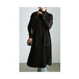 ブラック | 配色ステッチでこなれるニットチュニックベスト レディース ファッション | Sawa a la mode