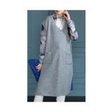 グレー | 配色ステッチでこなれるニットチュニックベスト レディース ファッション | Sawa a la mode