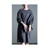 チャコール | ミリタリー感を重ねる異素材ワンピース レディース ファッション | Sawa a la mode