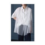 ホワイト | 上品フェアリーが靡くレイヤード風チュールブラウス レディース ファッション | Sawa a la mode