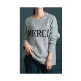 グレー | 洒落感高まるふわ心地ロゴニットセーター レディース ファッション | Sawa a la mode
