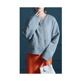 グレー | 上品さを醸し出すキルティングジャケット レディース ファッション | Sawa a la mode