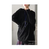 ブラック | スタイリッシュに体型カバーする変形ドルマンニット レディース ファッション | Sawa a la mode