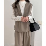 スキッパネックノースリーブブラウス&ウエストタックセミワイドパンツセットアップ | ABITOKYO | 詳細画像10