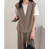 スキッパネックノースリーブブラウス&ウエストタックセミワイドパンツセットアップ | ABITOKYO | 詳細画像13