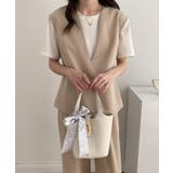 スキッパネックノースリーブブラウス&ウエストタックセミワイドパンツセットアップ | ABITOKYO | 詳細画像18