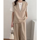 スキッパネックノースリーブブラウス&ウエストタックセミワイドパンツセットアップ | ABITOKYO | 詳細画像21