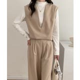 スキッパネックノースリーブブラウス&ウエストタックセミワイドパンツセットアップ | ABITOKYO | 詳細画像26