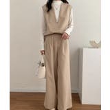 スキッパネックノースリーブブラウス&ウエストタックセミワイドパンツセットアップ | ABITOKYO | 詳細画像27