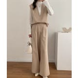 スキッパネックノースリーブブラウス&ウエストタックセミワイドパンツセットアップ | ABITOKYO | 詳細画像28