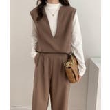 スキッパネックノースリーブブラウス&ウエストタックセミワイドパンツセットアップ | ABITOKYO | 詳細画像29