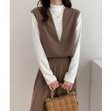 スキッパネックノースリーブブラウス&ウエストタックセミワイドパンツセットアップ | ABITOKYO | 詳細画像3