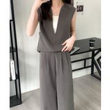 スキッパネックノースリーブブラウス&ウエストタックセミワイドパンツセットアップ | ABITOKYO | 詳細画像33