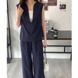 スキッパネックノースリーブブラウス&ウエストタックセミワイドパンツセットアップ | ABITOKYO | 詳細画像37